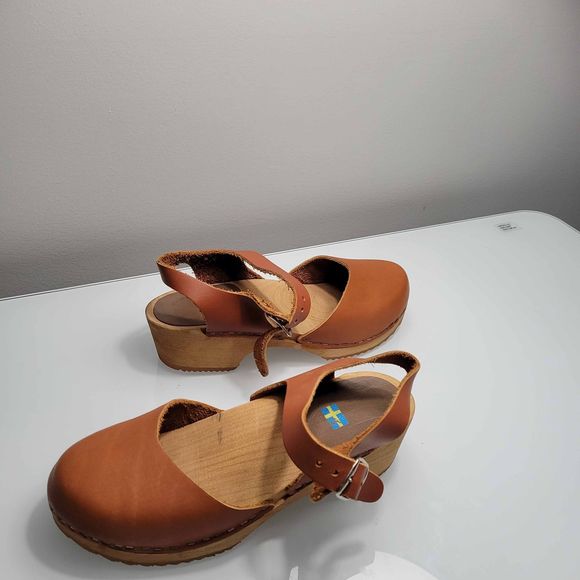 MIA Sofia Luggage Wooden Clogs Size EU 39/US 8.5 - Picture 3 of 9